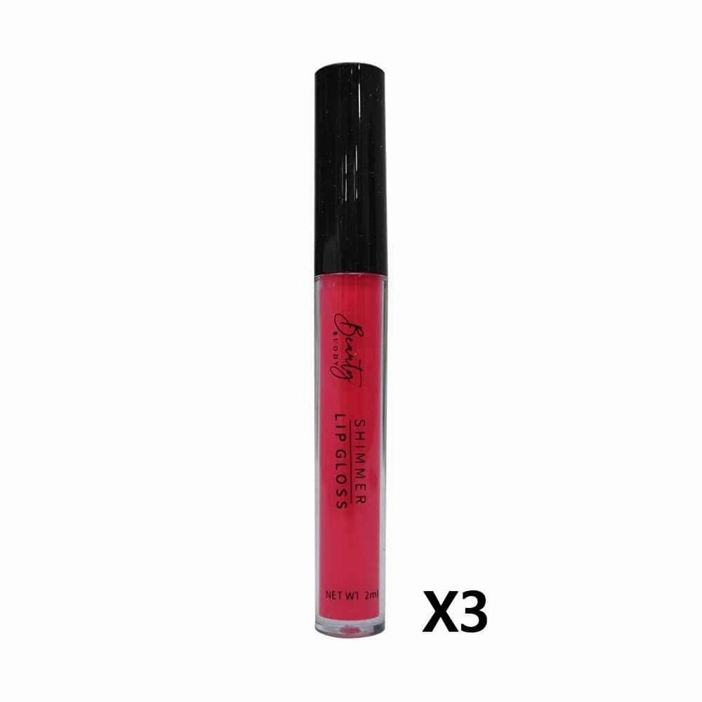 3x Beauty Buddy Shimmer Lip Gloss 07 Power Pink 2ml
