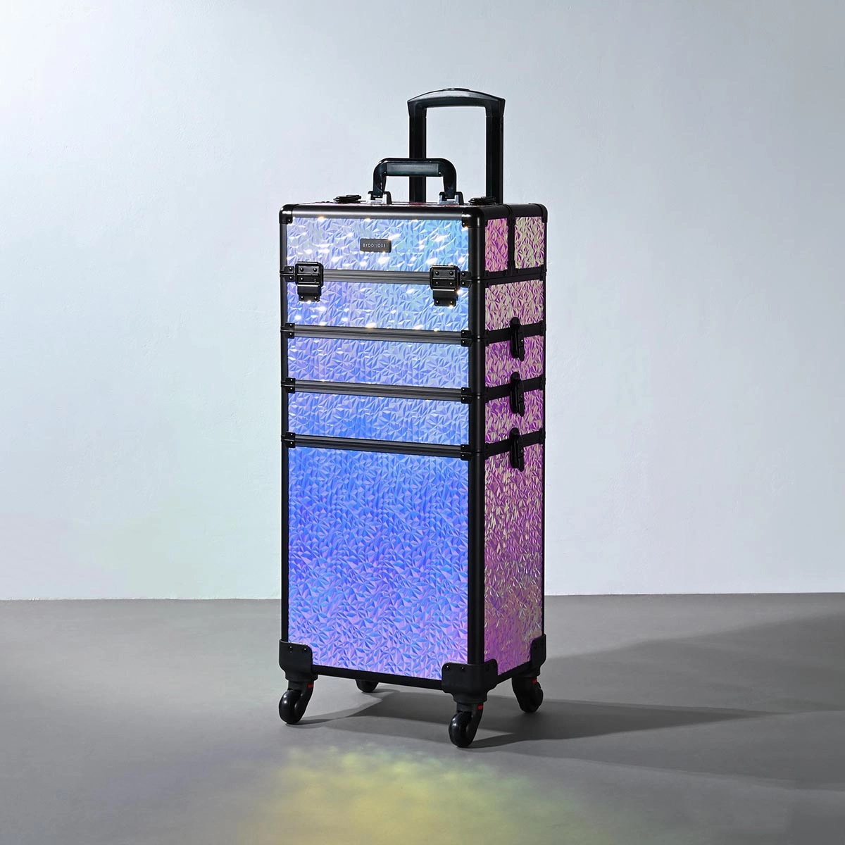 Byootique Pro 4in1 Rolling Makeup Case Cosmetic Trolley w/ Key Lock
