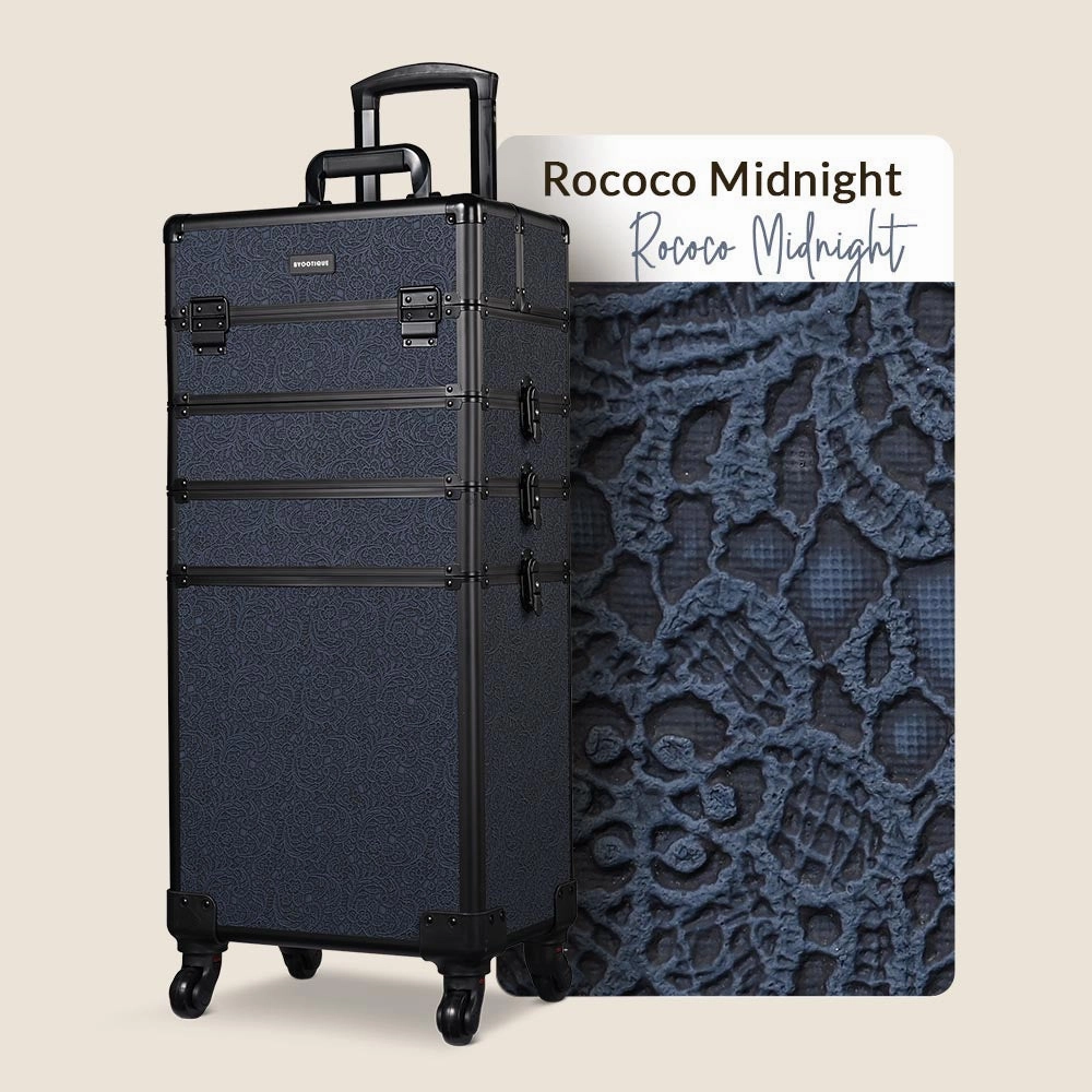 Byootique Pro 4in1 Rolling Makeup Case Cosmetic Trolley w/ Key Lock