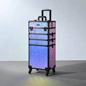 Byootique Pro 4in1 Rolling Makeup Case Cosmetic Trolley w/ Key Lock
