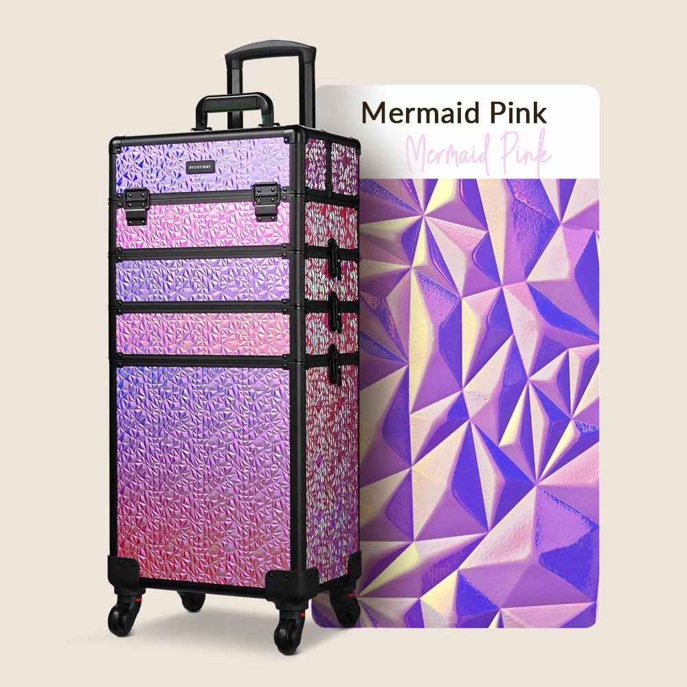 Byootique Pro 4in1 Rolling Makeup Case Cosmetic Trolley w/ Key Lock