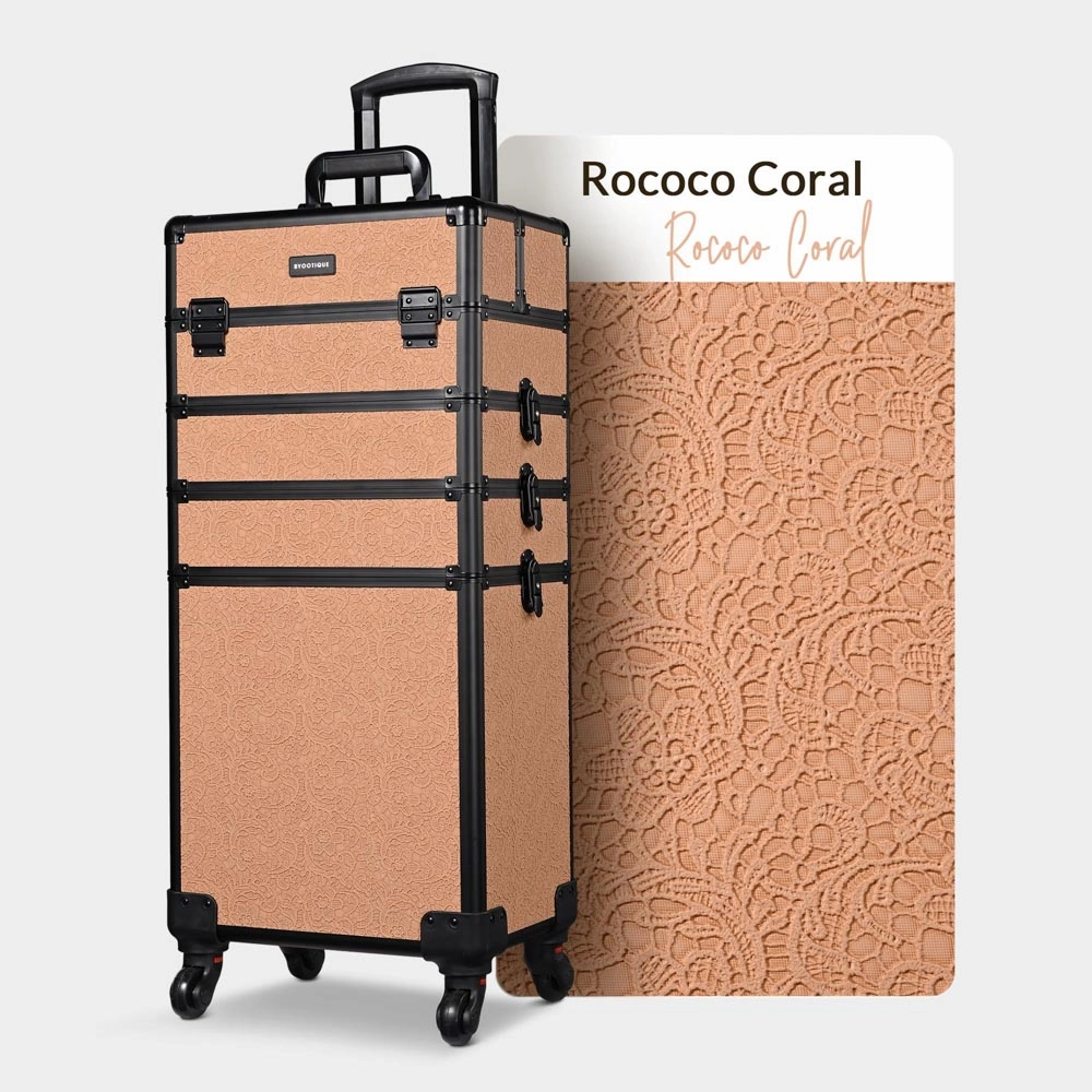 Byootique Pro 4in1 Rolling Makeup Case Cosmetic Trolley w/ Key Lock