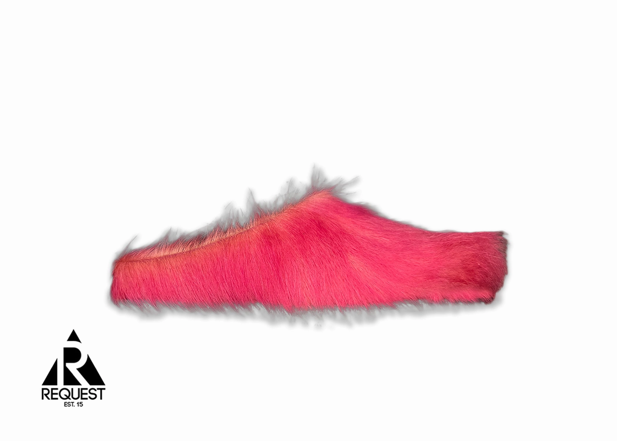 Calf Hair Fussbett Sabot Slipper Lipstick