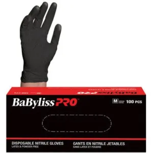Disposable Black Nitrile Gloves Box of 100