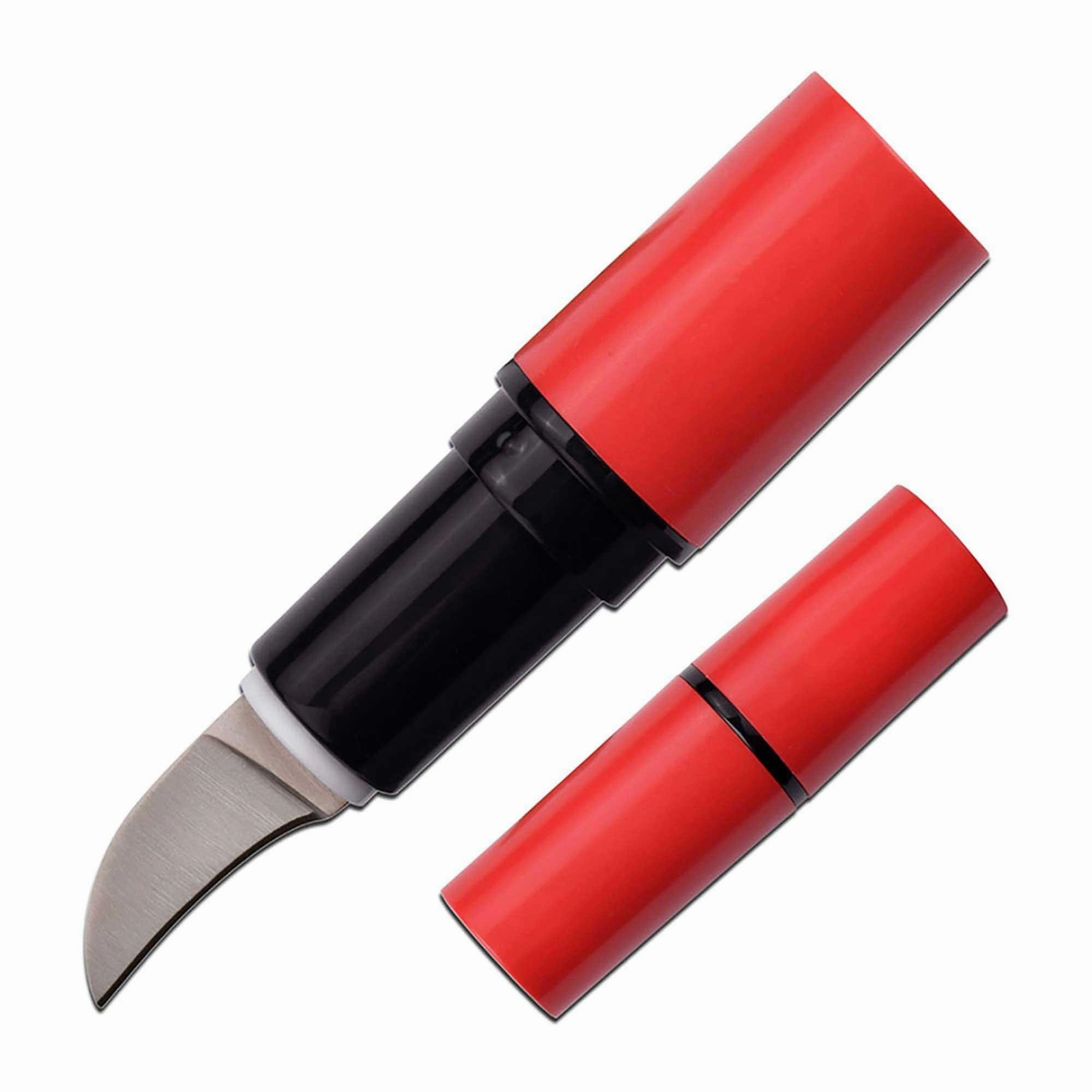 Femme Fatale Lipstick Knife - Fixed Fine Edge Drop Point Hawkbill Steel | FF-273RD