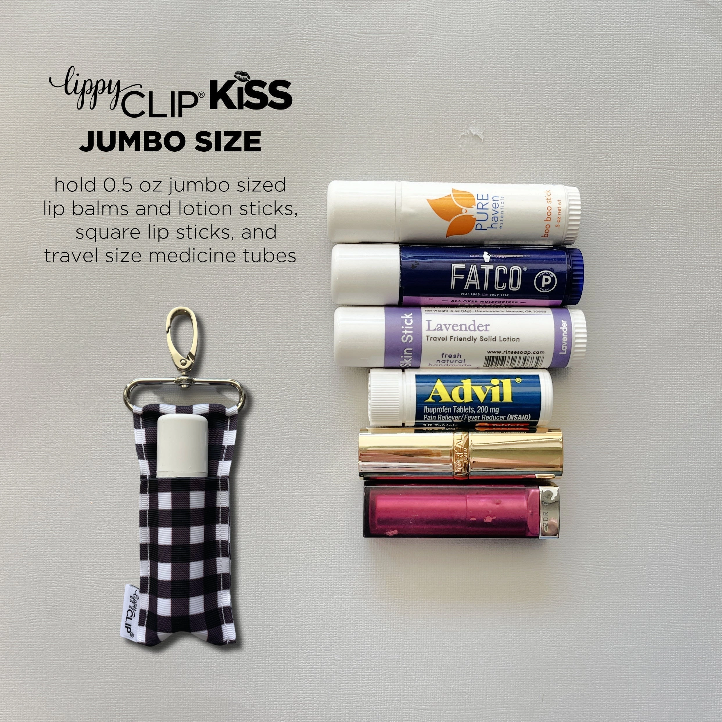 Leopard Sunflower LippyClipKISS for larger lip balms, essential oil rollers, and more