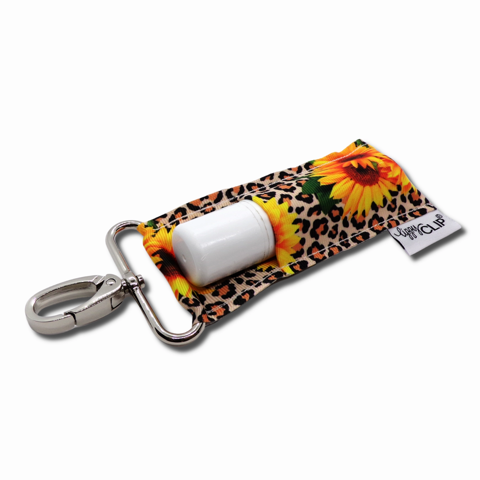 Leopard Sunflower LippyClipKISS for larger lip balms, essential oil rollers, and more
