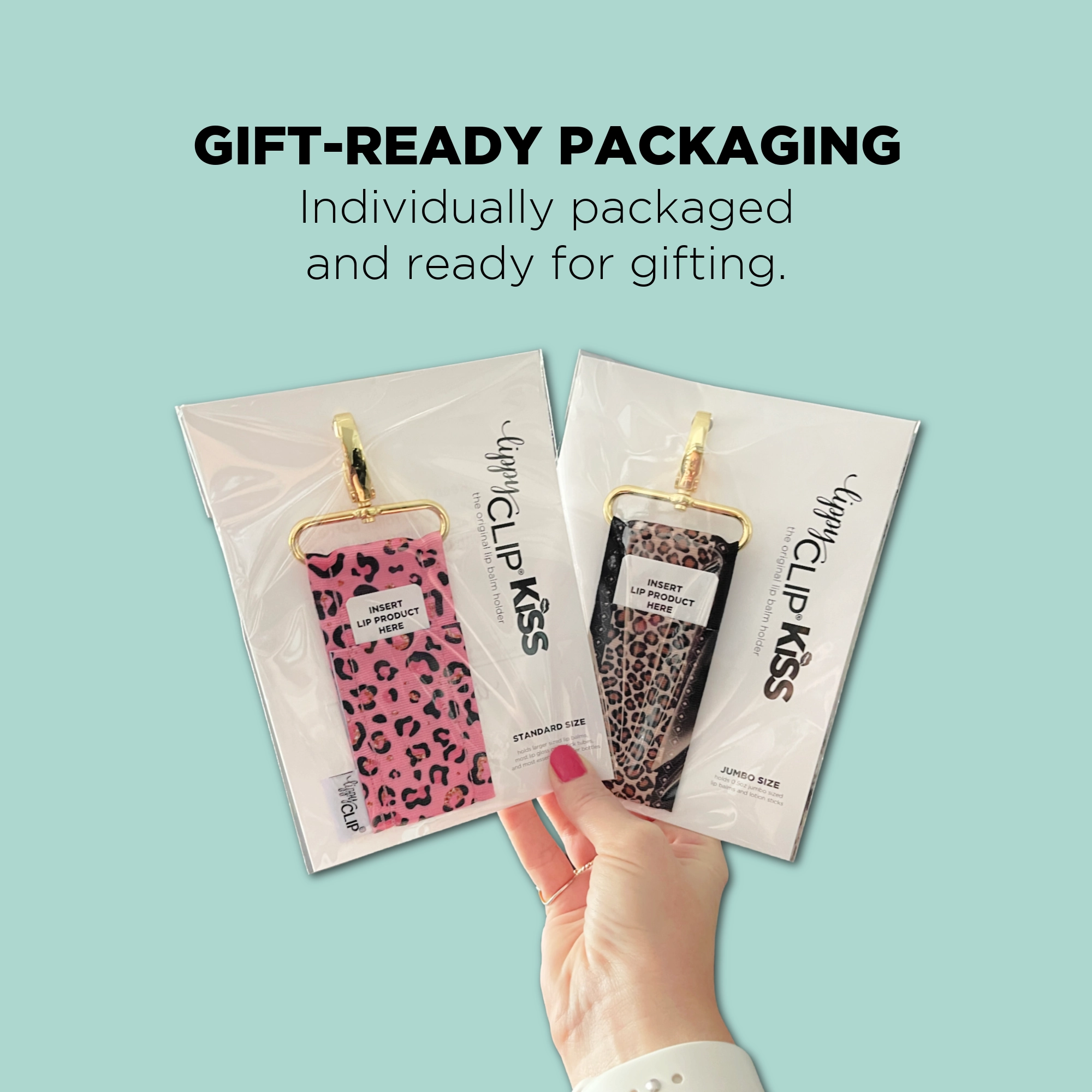 Leopard Sunflower LippyClipKISS for larger lip balms, essential oil rollers, and more