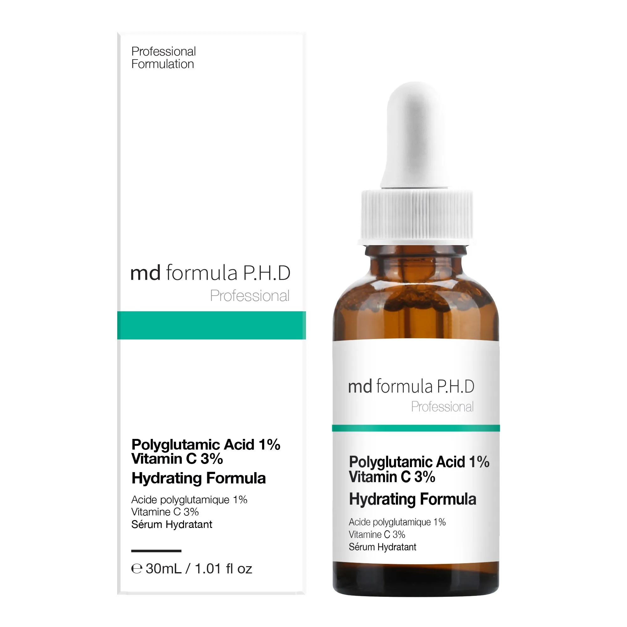 MD Formula Hydrating Serum Polyglutamic Acid 1%, Vitamin C 3% 30ml Twin Value Savings Pack