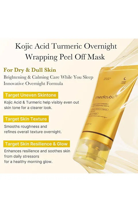 [medicube] Kojic Acid Turmeric Overnight Wrapping Peel Off Mask (75Ml/2.53fl.oz)