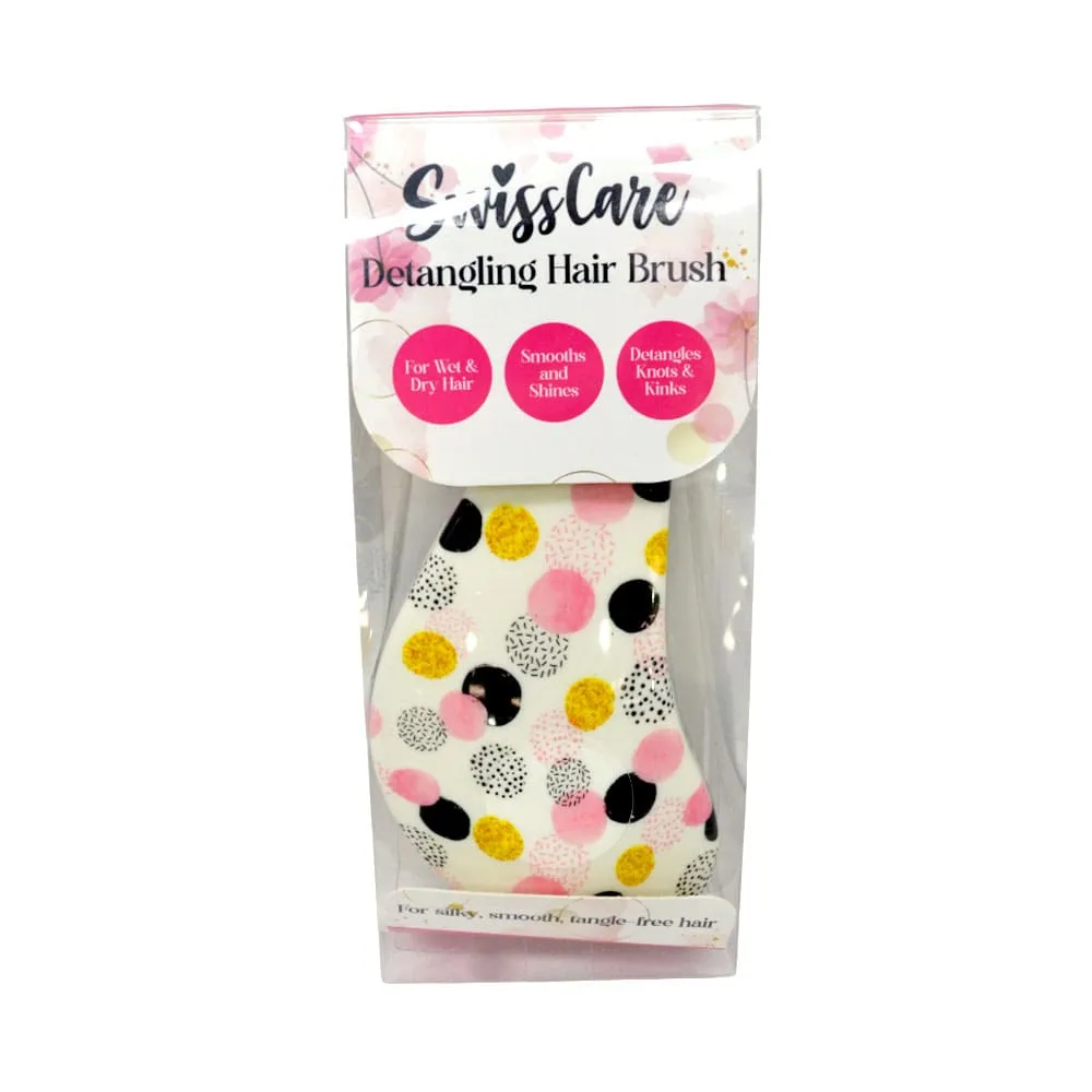 SwissCare Detangling Hair Brush Playful Polkadot