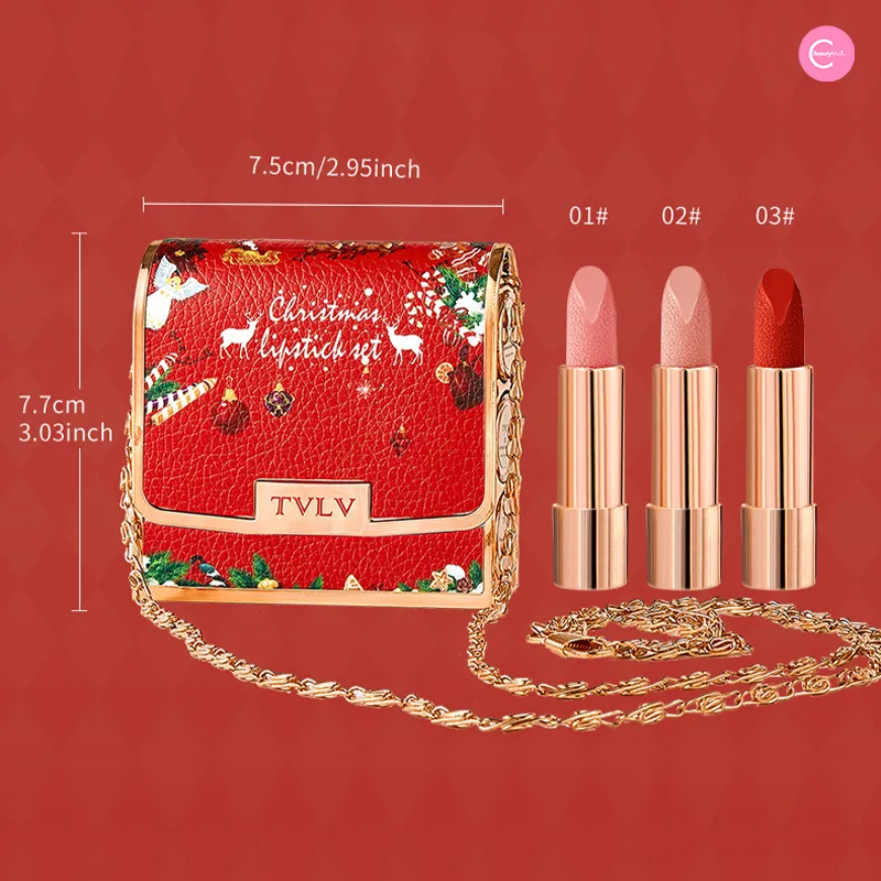 TVLV Christmas Nude 3-Piece Lipstick Set